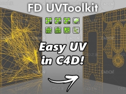C4D模型自动展UV贴图映射插件 FD UVToolkit v1.1 for Cinema 4D R18-Cinema 4D S24