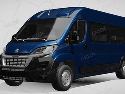 标致拳击手货物运输车大型MPV商务车面包车小巴2014款C4D汽车模型下载