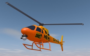 新闻直升机简模C4D模型 News Helicopter
