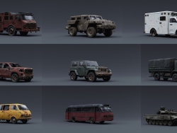 13辆汽车模型交通工具悍马吉普车卡车救火车坦克救护车巴士小型货车红色吉普车滑板车