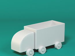 低面卡通自卸卡车图标模型Dump Truck