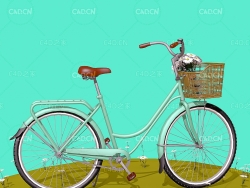 脚踏车单车女士自行车C4D模型 bicycle