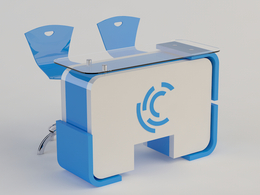 展会接待台 展台接待桌C4D模型 Reception desk