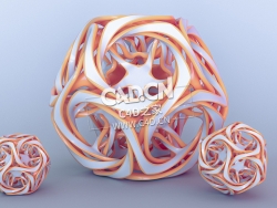 C4D镂空艺术抽象球工程abstract_object
