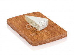 C4D切碎的布里干酪食物模型 Cutted brie cheese