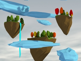 C4D低面多边形悬空的景观模型 Geom Art Pack