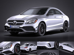 梅赛德斯奔驰CLA45 AMG汽车C4D模型 Mercedes-Benz CLA45 AMG 2017