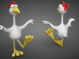 卡通公鸡C4D模型 chicken 3d model