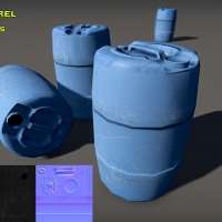 塑料油桶3D模型：Free Plastic Barrel pack