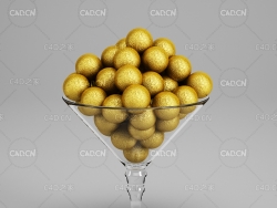 圣诞食品巧克力球C4D模型 3D Chocolate Files