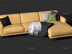 客厅沙发 转角沙发 自由组合沙发 现代客厅沙发3D模型Rolf benz Freistil 141 sofa set
