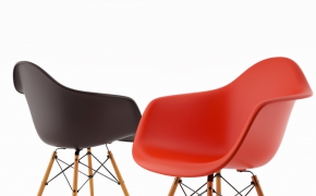伊姆斯椅，高光木脚椅,枫木脚扶手椅,靠背餐椅C4D模型 Armchair DAW by Vitra Eames