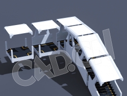 C4D科技城市未来城市台阶楼梯模型