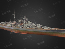 德国海军俾斯麦号战列舰C4D模型下载Bismarck 3d model