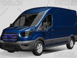 福特汽车封闭式货车面包车2022款C4D汽车模型下载