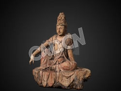 C4D观音菩萨坐像雕塑模型 12th C CE Water Moon Guanyin