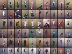 458个姿态各异的3D扫描人物模型 3D People – Mega Collection for Cinema 4D