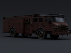 破旧的消防车C4D模型Firetruck