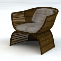 生态藤椅C4D模型 Armchair 3d model