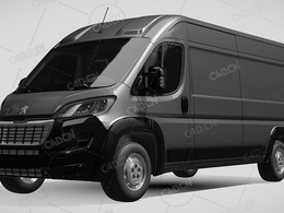 标致经理furgon封闭车厢面包车货车2014款C4D汽车模型下载