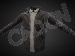 黑色立领男士夹克C4D模型 jacket