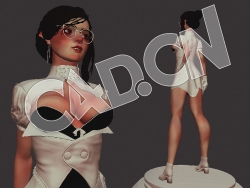 C4D丰满的女孩卡通人物模型