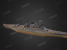 日本天城级战列舰C4D模型下载Amagi 3d model