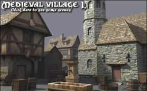 中世纪村庄老房子游戏场景3D模型 DEXSOFT-GAMES – Medieval Village 1. model pack