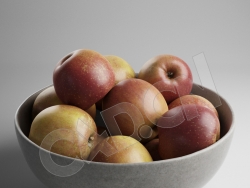 C4D一盆红苹果水果模型 RedApple