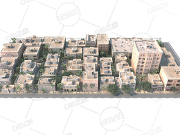滨海建筑群海滩房子building c4d model