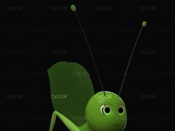 卡通绿叶虫角色模型 leaf insect