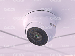 半球摄像机C4D模型 Cinema 4D 3D Model Security Dome Camera