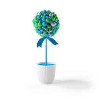 圣诞节彩球花盆C4D模型 Christmas ball flowerpot 3D model