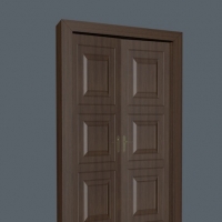 双开木门（全封闭）C4D模型 door
