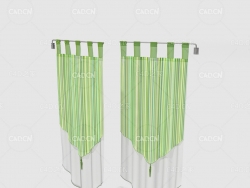 C4D年轻时尚风格客厅窗帘卧室窗帘室内窗帘儿童窗帘模型 Curtain 3D Model-9