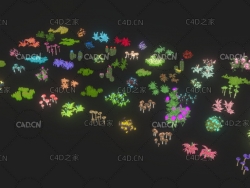 低面多边形植物花草 Low poly Cartoon Flower Collection