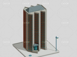 低面高层居民楼建筑C4D模型House