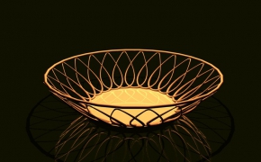藤条水果盘C4D模型 The cane fruit plate
