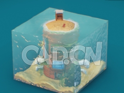C4D海底城堡卡通场景模型