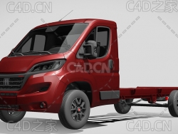 菲亚特ducato杜卡托牵引车卡车平板车货车2022款C4D汽车模型下载