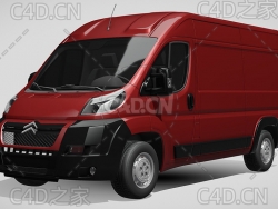 雪铁龙封闭式玻璃面包车货车2006-2014款C4D汽车模型下载
