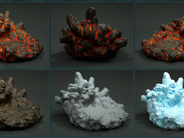 火山熔岩C4D模型 Rock Stand