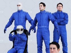 男性赛car手姿势和赛car手坐姿3D模型(Zbrush/OBJ) Male Racing Driver A Pose