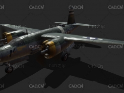 美国马丁B-26轰炸机C4D模型 3d model