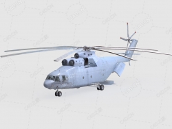 打开后舱门的米-26直升机C4D模型Helicopter mi26 opened