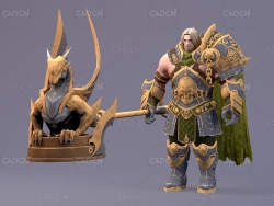 身披铠甲的勇士游戏角色人物C4D模型Saion