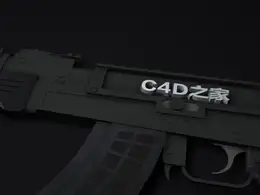 C4D AK-47自动步枪片头《军事之窗》动画工程（简易动画）