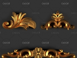 欧式雕花装饰品C4D模型 Ornament