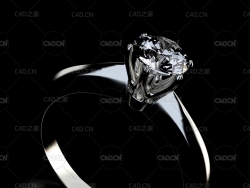 钻戒C4D模型 Diamond ring