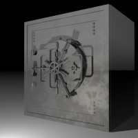 银行保险柜C4D模型 vault 3d model